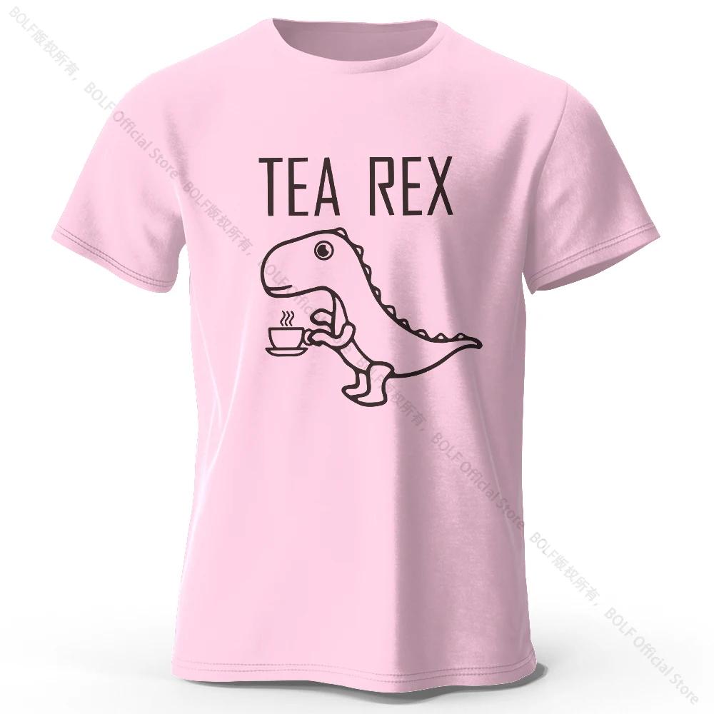 TeaRex Dinosaur Printed 100 Cotton TShirt Soft Breathable Round Neck Short Sleeve Tee Unisex Fun Quirky Style