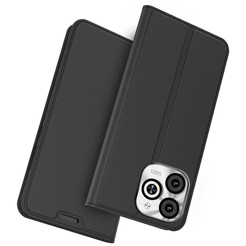 

For Infinix Smart 8 HD 4G Case Strong Magnetic Closure Card Slot Leather Phone Cover Black