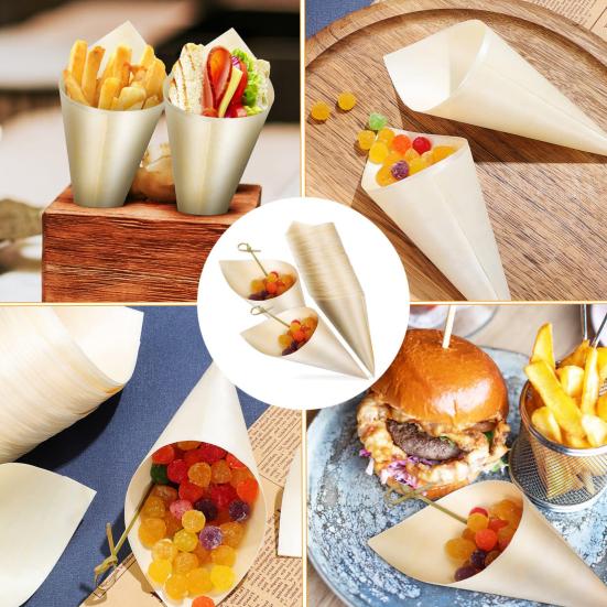 100 Stück Dessertkegel in Lebensmittelqualität, Einweg, auslaufsicher, hitzebeständig, BPA-frei, Charcuterie-Kegel, kleine Dessertkegel, Küchenbedarf