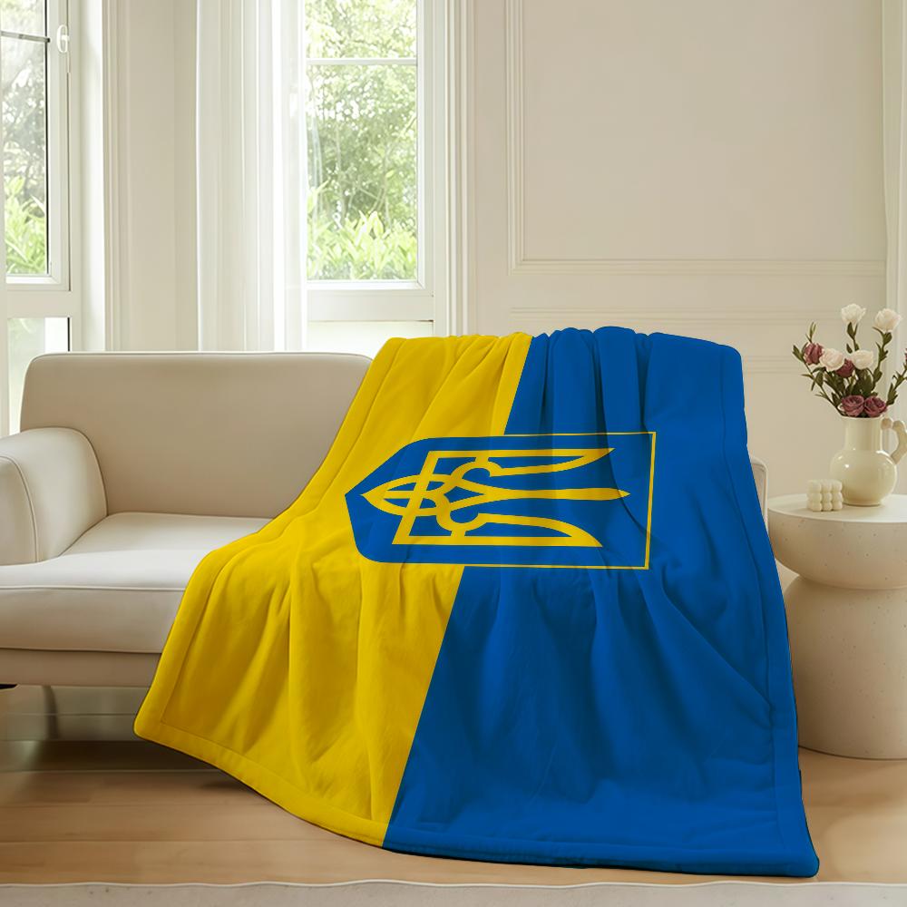 Nation Flag U Ucrania Blanket For Sofa Office Bed Plane Travel Sleep Read Relax Camping Soft And Warm