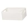 Multipurpose Foldable Storage Basket Stackable With Handles Plastic Storage Basket White Small Size Folding Storage Basket