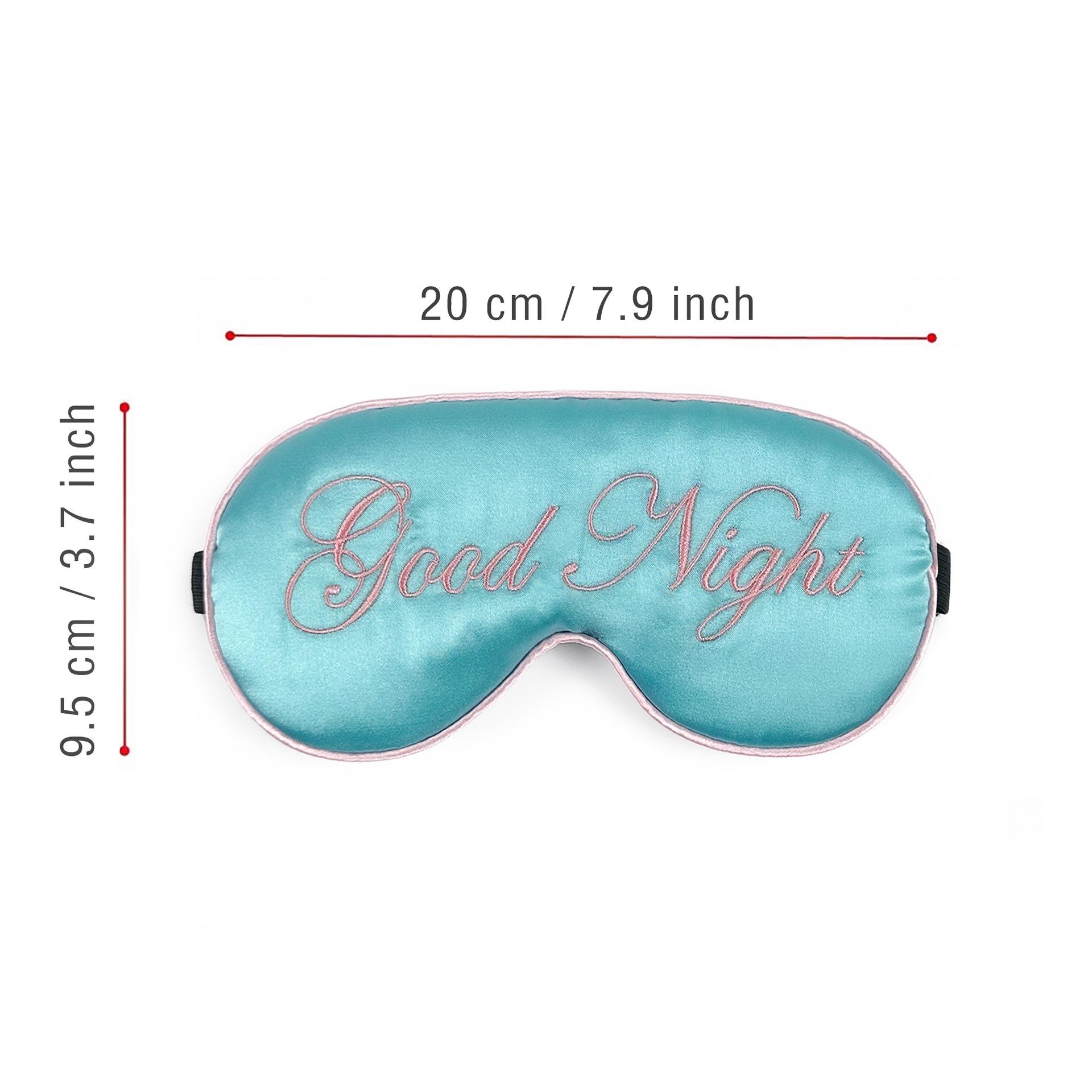 

Embroidered English Logo Silk Hair Tie Sleep Mask - Light Blocking Eye Mask
