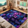 Floral Garden Theme Soft Crystal Velvet Rug Custom Name & Text Print Non Slip Floor Rug for Bedroom Living Room