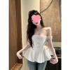 Korean Chic One-Shoulder Camisole: Summer Puffy Elegant Slim-Fit Top for Women