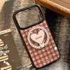 Vintage plaid gilt iphone17promax apple 16 mobile phone case 13 magnetic love bracket 15 for 14
