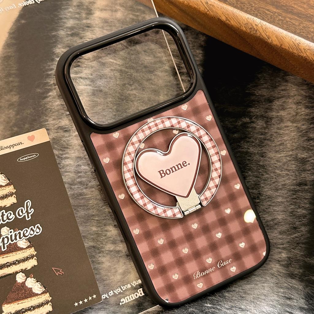 Vintage plaid gilt iphone17promax apple 16 mobile phone case 13 magnetic love bracket 15 for 14