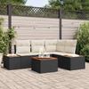 Garden Sofa Set with Cushions 5 pcs Black Poly Rattan