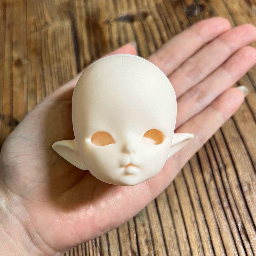 Soft PVC 1/6 MJD Doll Head Half-White Skin BJD Doll's Head No Makeup Doll Head  Practice Makeup
