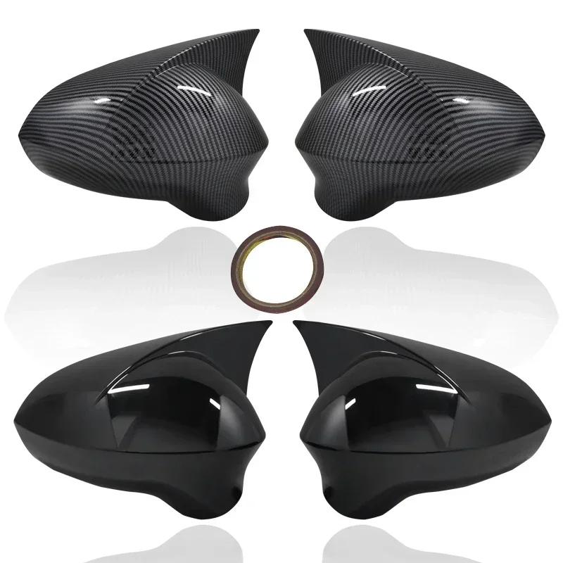 Carbon Fiber Style Black Rearview Side Mirror cover Caps For Seat Leon MK2 1P Ibiza MK4 6J 2008-2017 Replacement