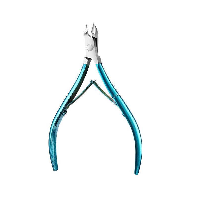 Stainless Steel Slanted Nail Clipper with Cuticle Scissors and Small Blade for Easy Trimming and Hangnail Removal