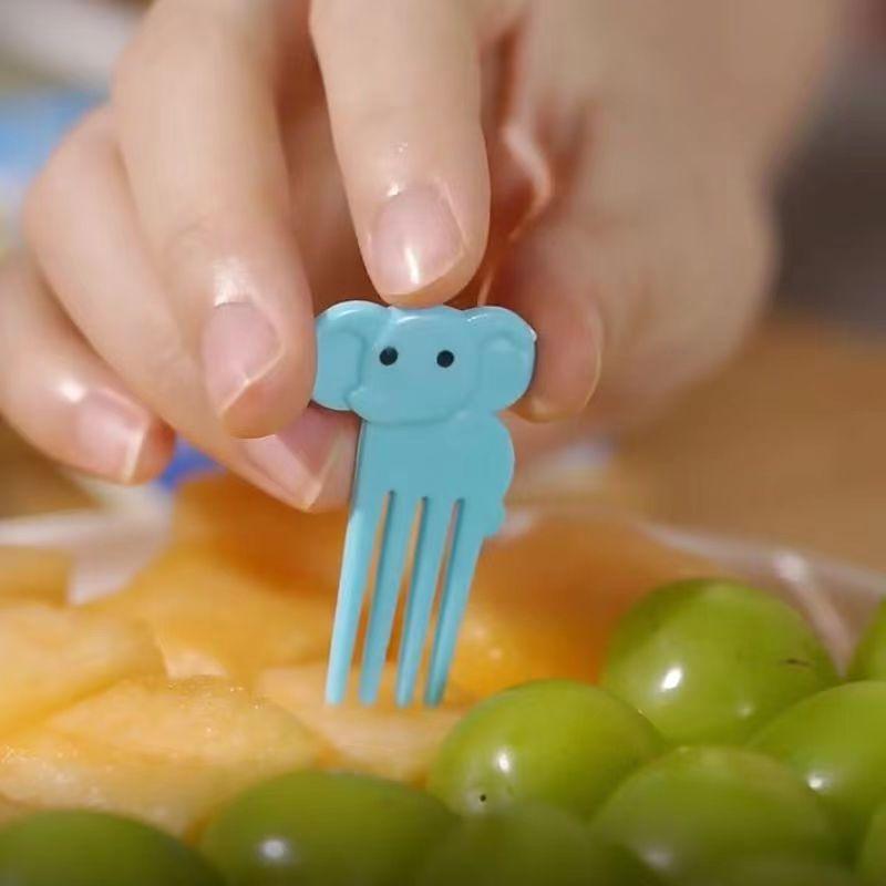 10 Pcs Cartoon Fruit Fork Set Cute Animal Toothpicks Children Buffet Food Supplement Tools For Party Lunch Box Decoration