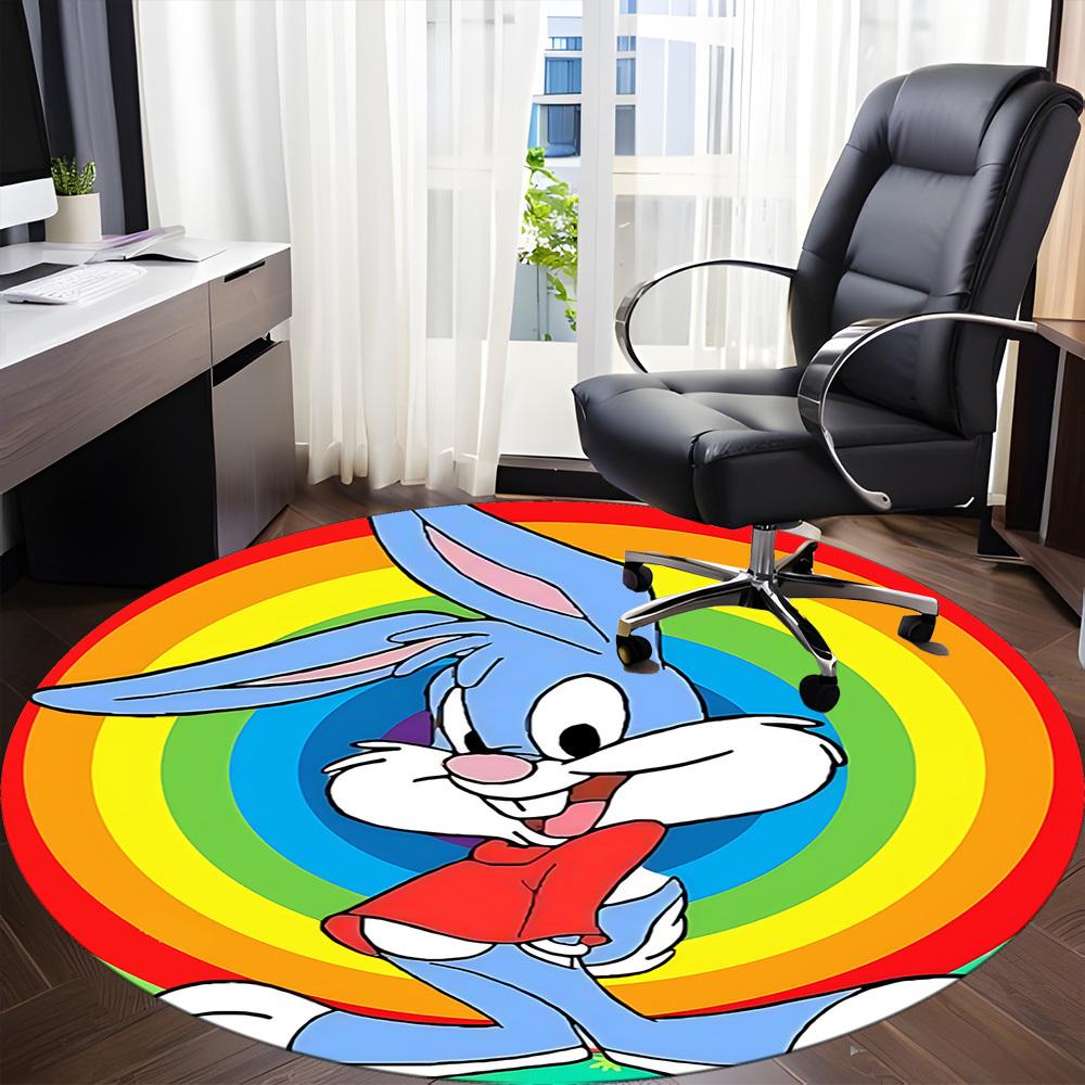 1pc Bugs Bunny Rainbow Office Round Area Rug, Under Office Chairs Bedroom Living Room Home Decor  A1022285