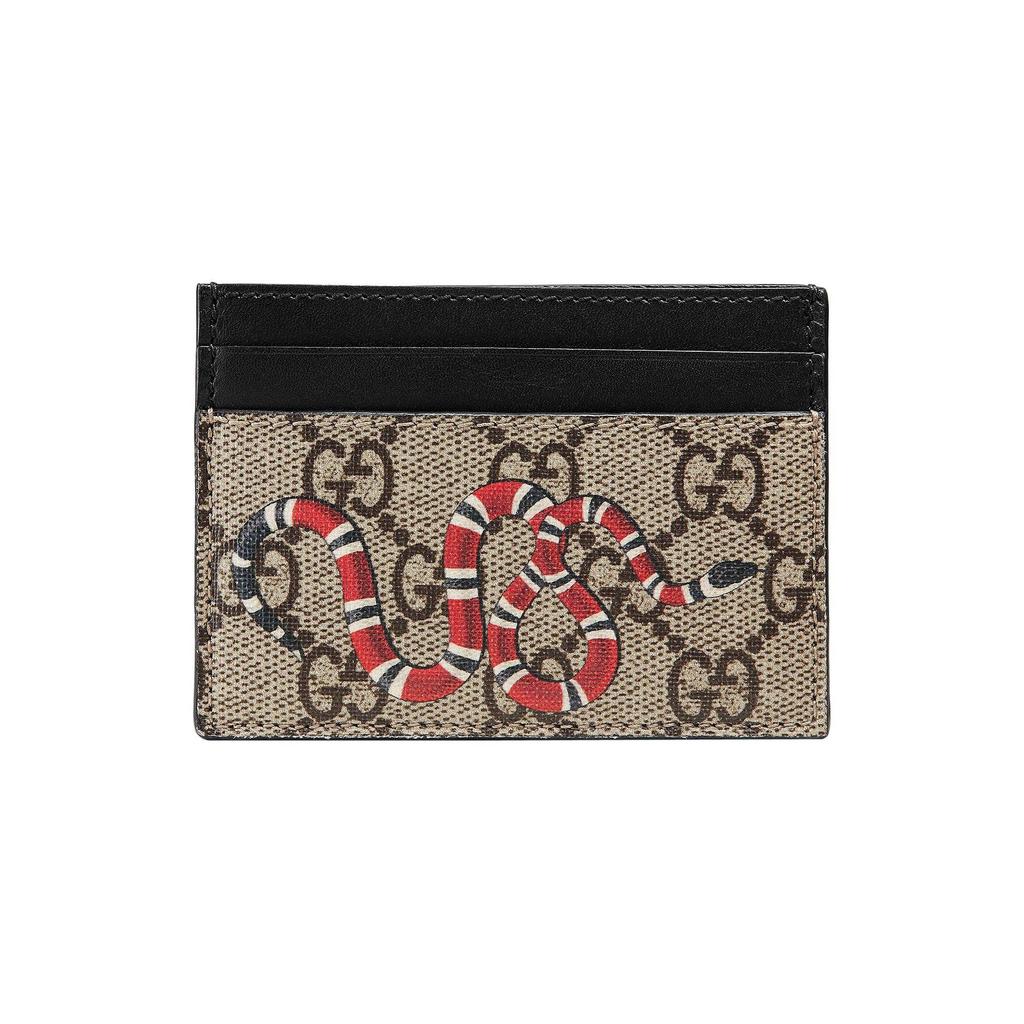 GUCCI Canvas Leather Card Holder Card Holder Men's Ebony Black (Unisex) Card Holders 451277 K541N 8666