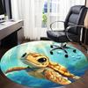 1PC Sea Turtle Aquatic Office Round Area Rug, Mat Suitable For Office, Under Office Chairs Bedroom Living Room Home Decor, Room Deco