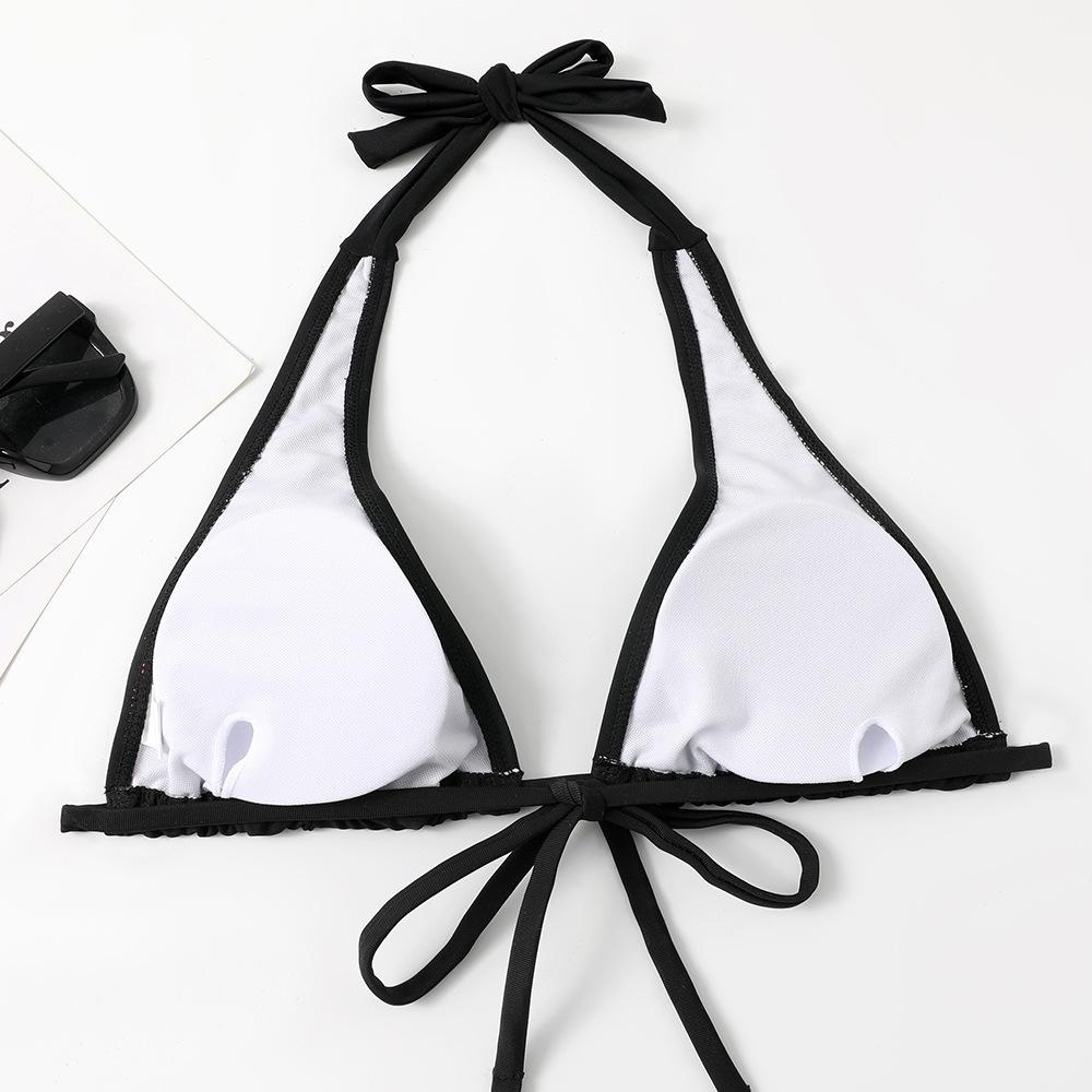 Bikini da donna con spalline: Costumi da bagno monocolore stile europeo e americano per le vacanze al mare