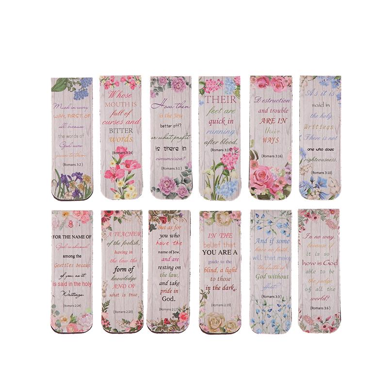 12Pcs Aesthetic Motivational Bible Quotes Paper Bookmarks Diy Students Readers Page Markers Library Office Page Marking