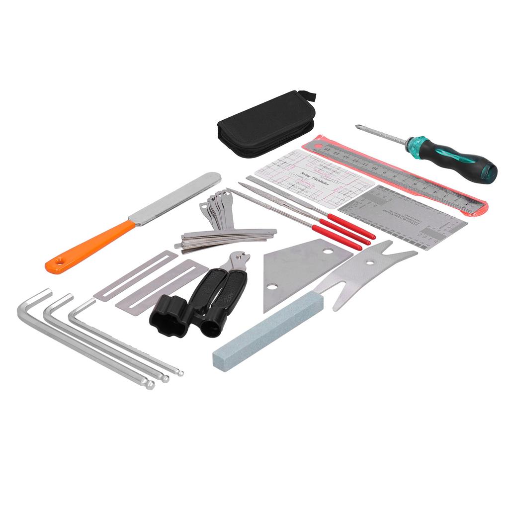 Guitar Repair Tools Polished File Stainless Steel Musical Instrument Measuring Adjustment Kit