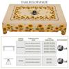 1 Piece Of Sunflower Bee Print Round Tablecloth, 5 Sizes Available, Square Tablecloth With Retro Sunflower Flower Print Design, Edge Embossing Process