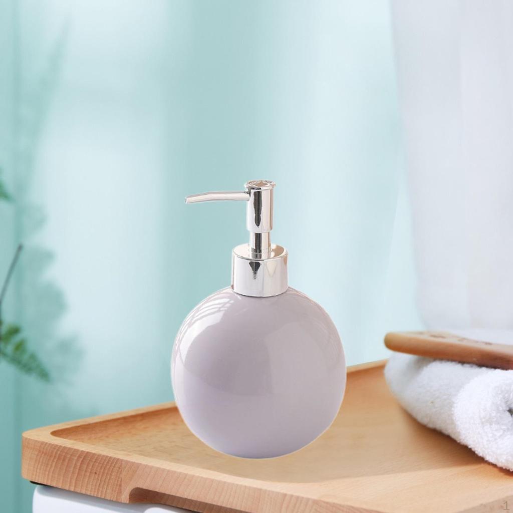 Handseifenspender mit Pumpe, Keramik-Flüssigkeitsbehälter, modern, tragbar, 550 ml, nachfüllbar, Emulsion