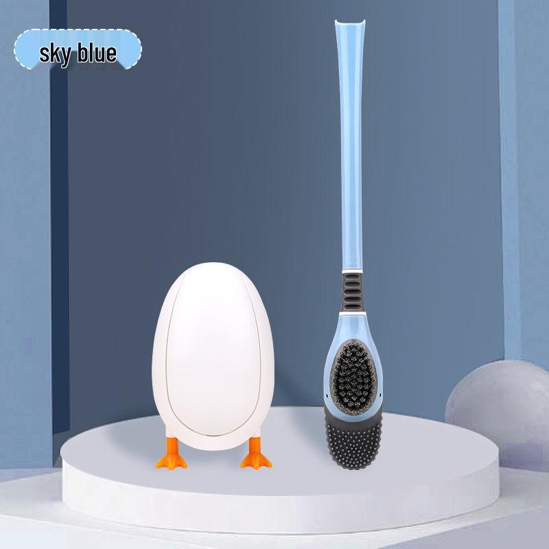 Silicone Duck Toilet Brush Set, Wall-Mounted, No Dead Angles