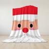 Cute Santa Face Flannel Blanket Warm Soft Halloween Christmas Couch Warm Cozy Decorative Decor Gift for All Season