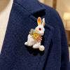 Elegant Rabbit Brooch Vintage Easter Enamel Pin Kawaii Animal Brooch  Lady