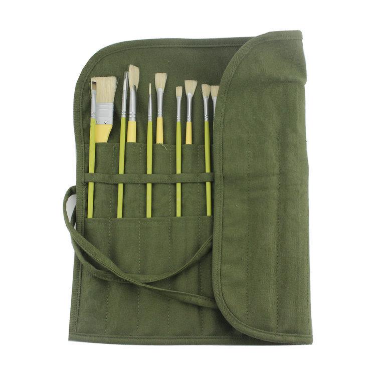 Canvas 22-Hole Brush Roll: Gouache, Watercolor, Calligraphy Storage Bag