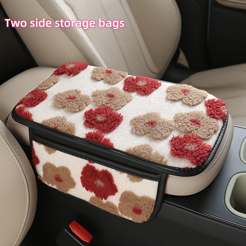 Cute Warm Plush Car Armrest Box Cover - Center Console Arm Cushion Automobile Interior Decoration Pads
