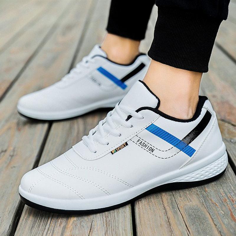 Men Sneakers Platform Lace Up Leather Upper Comfortable Casual Shoes Outdoor Training Gym Running Sports Shoes Zapatillas Hombre
