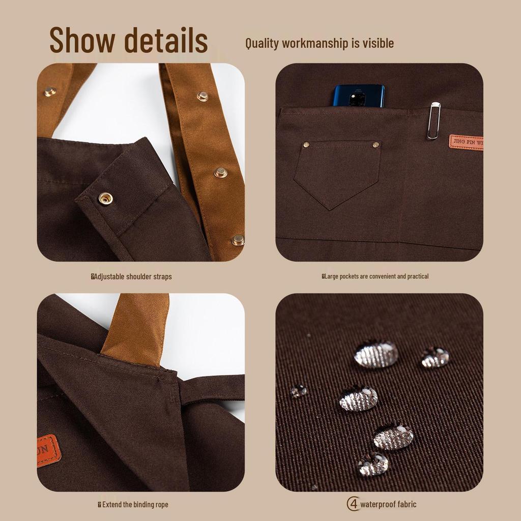 Waterproof Waiter Apron with Custom Logo for Restaurant and Catering Staff
