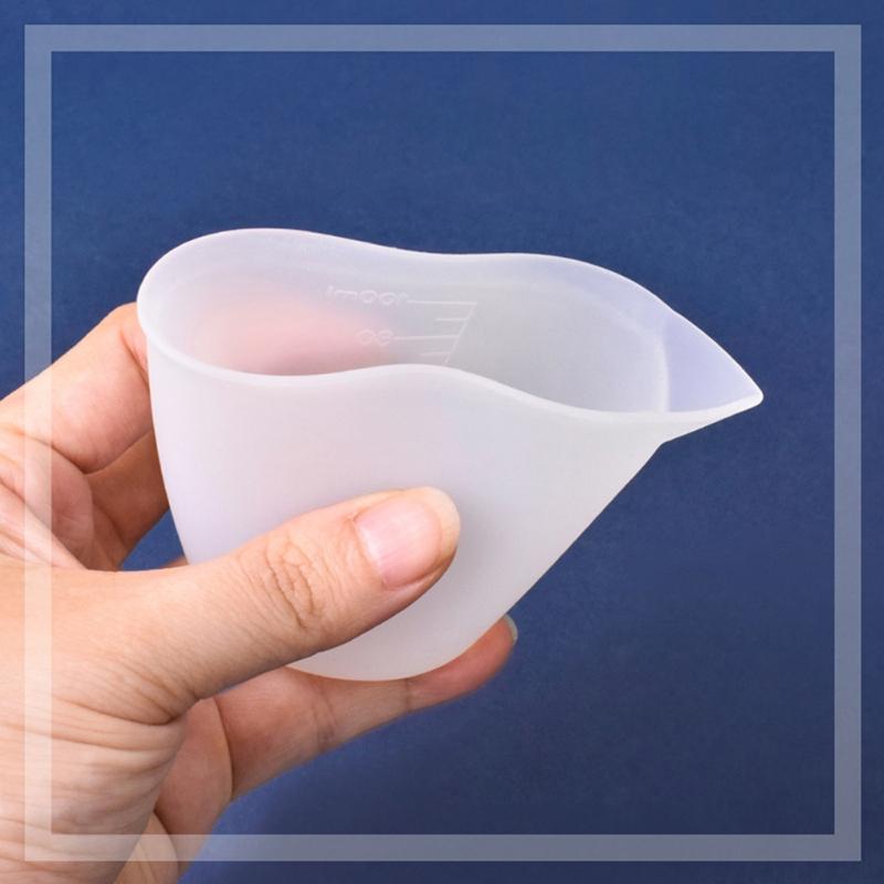 100ml Resin Cup DIY Crafts Jewelry Silicone Measuring Cup Reusable Mixing Cup with Precise Scale Non-Stick Silicone Cup