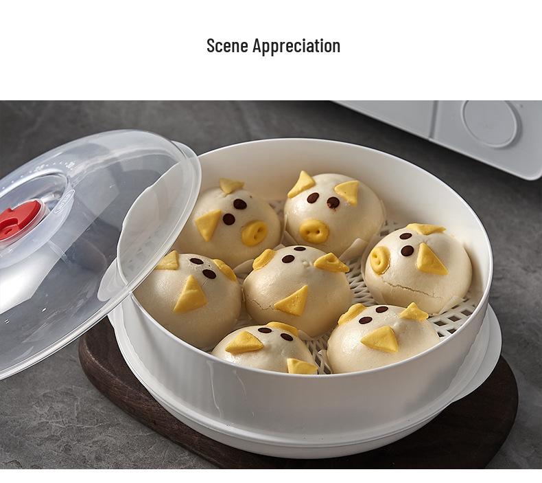 Microwave Steamer Box: 1 or 2 Layers for Dishes and Dumplings