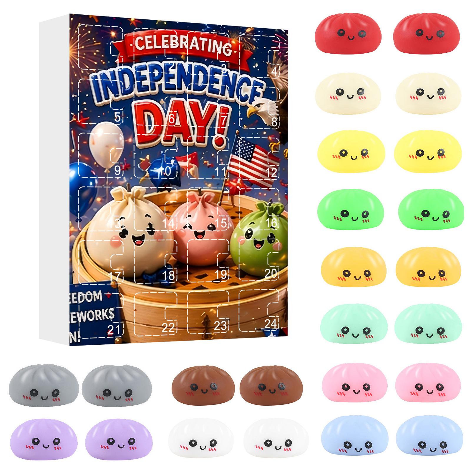 

24 Pieces Squishy Bun Stress Relief Toys Set Blind Box Collection Sensory Fidget Toys for Relaxation and Anxiety Reduction One Size