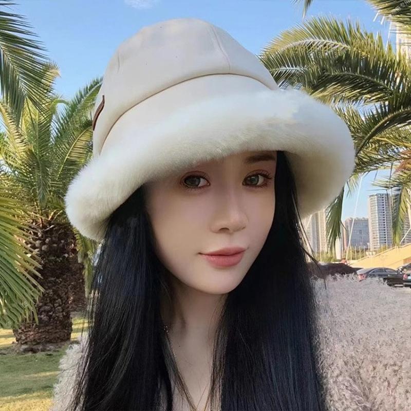 New Winter Korean Version Can Be Hung with Masks with Large Head Circumference Showing Small Thickened Thermal Basin Hat