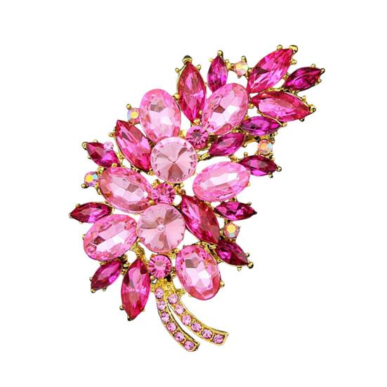 

Women Brooch Lightweight Flower Cluster Sparkling Cubic Zirconia Inlaid Brooch Pin Wedding Evening Formal Wear
