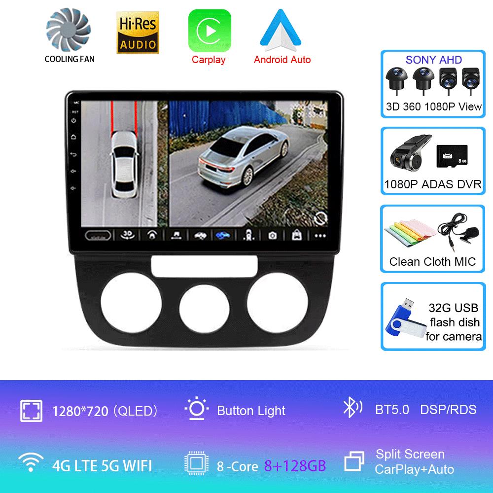Radio auto Android 14 Carplay Auto pentru Volkswagen Jetta 5 2005 2006 2007 2008 2009 2010 GPS Multimedia Player 4G Unitate principală stereo