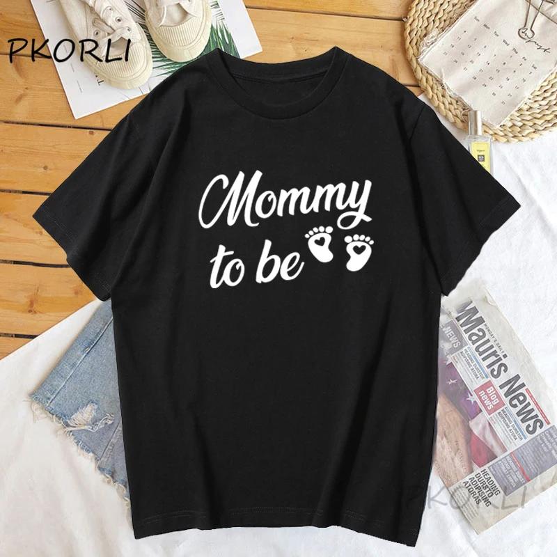 Mommy And Daddy To Be T Shirts Funny Mother Father Cotton Short Sleeve T-shirts Matching Pregnancy Announcement T Shirt