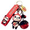 [AIXUAN] Di Girl's Cute PVC Panda Keychain Idea New Year Gift Animal Pendant Car Key Pendant Metal Keychain (Red)