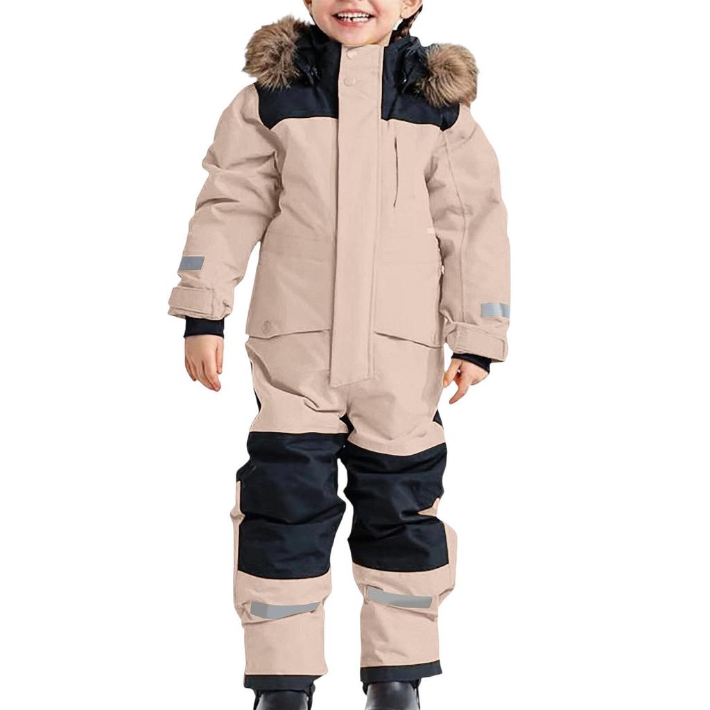 Kinder Mode Outdoor Fleece, Gefüttert Verdickt Warm Jungen Und Mädchen Einteilig Skianzug