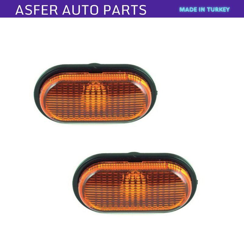 2X Yellow Side Warning Light For Renault Kangoo Master Megane Scenic Trafic Twingo Clio Logan OEM 8200194580