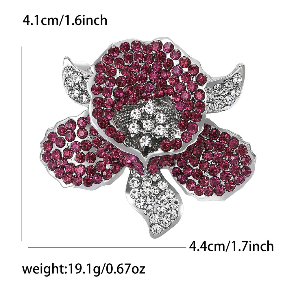 Luxury Rhinestone Orchid Brooches for Women Unisex Plant Flower Pins Event Party Gifts Backpack Decoration Clothes Accessories
