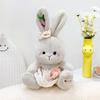 Plush Toy Rabbit With Pink Dress Soft Rabbit Stuffed Animal For Gift Kids