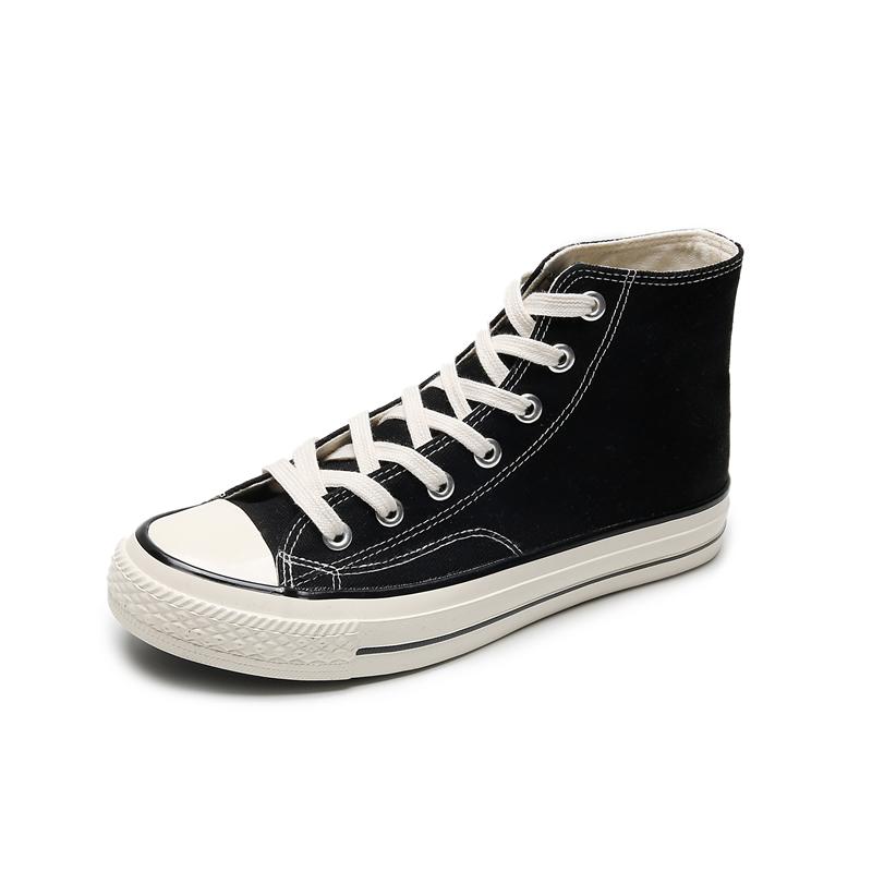 

2025 New High Top Retro Sports Shoes Wear-resistant and Anti Slip Fashionable Running Shoes Korean Version Lace Up Walking Shoes 39 чёрный