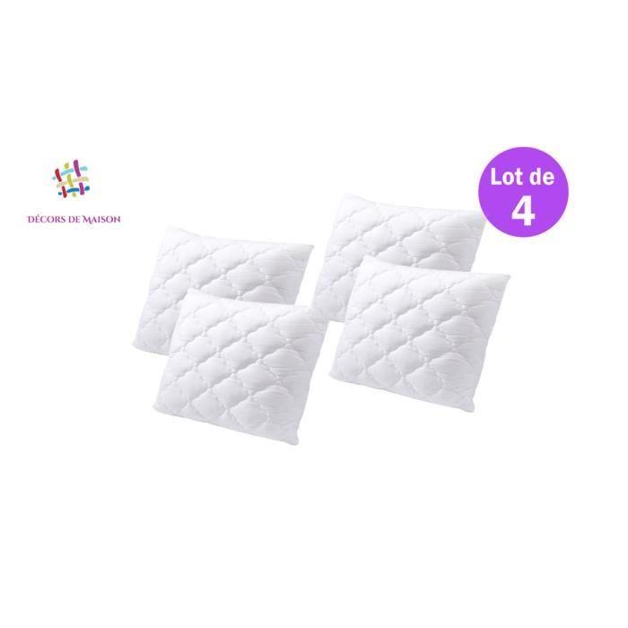Oreillers - Mémoire de Forme - 60x60cm - 100% Mousse de Polyuréthane - Fabriqué en Europe - Blanc