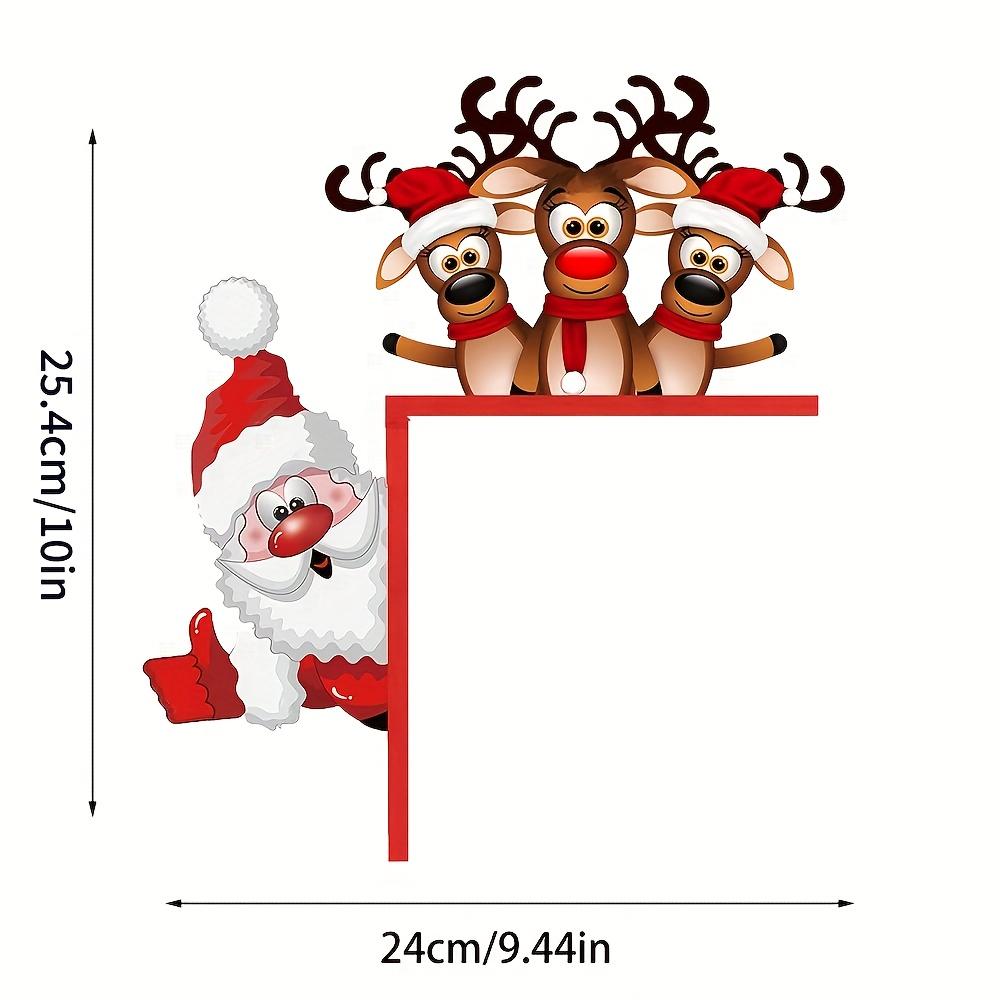 1pc Santa and Reindeer Christmas Door Corner Sign Sculpture for Living Room, Bedroom Office and Outdoor Indoor Decoration