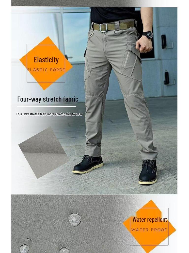 Pantaloni Tattici da Uomo ad Asciugatura Rapida - Estivi, Leggeri, Elastici, Traspiranti, Ideali per Escursionismo, Alpinismo, Addestramento al Combattimento e Abbigliamento da Lavoro.