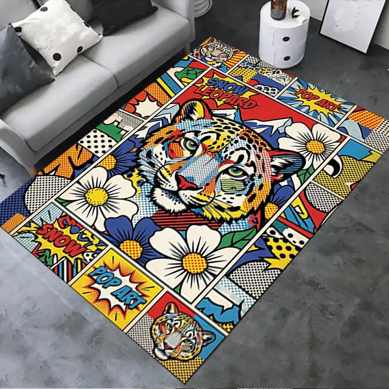 2025 New Snow Leopard Animal Carpet Rug for Living Room Bedroom Home Sofa Decoration,Kids play Non-slip Floor Mat111