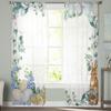 Easter Bunny Eggs Eucalyptus Flowers Sheer Curtains For Living Room Bedroom Kids Room Tulle Window Treatment Drapes