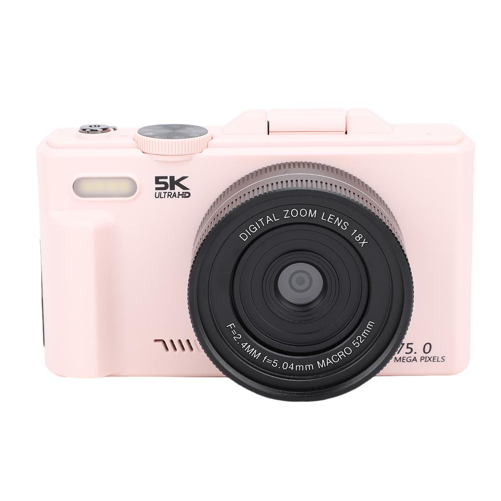 5K Digital Camera for Photography WiFi 75MP Vlog Camera Autofocus Video Camera 3 Inch 180 Degree Flip Screen with 18X