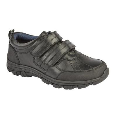 Boys Twin Touch Fastening Leather Shoe